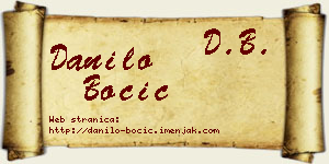 Danilo Bocić vizit kartica